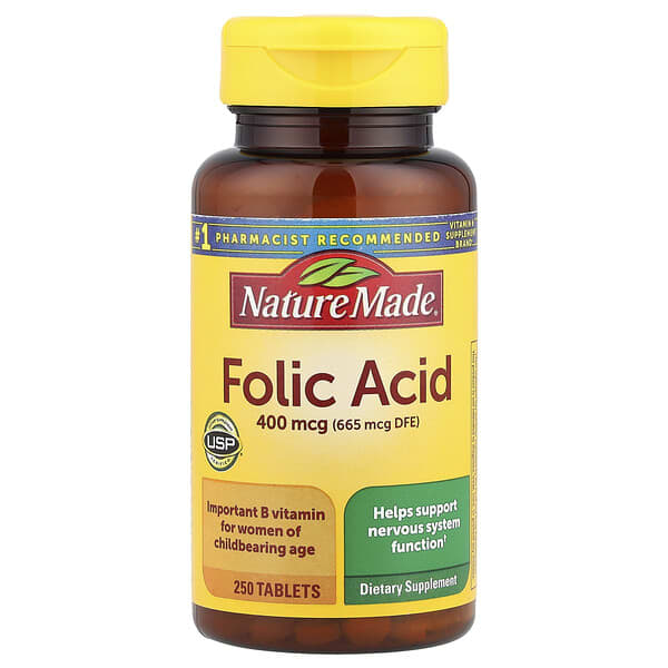 Nature Made, Folic Acid, 250 Tablets